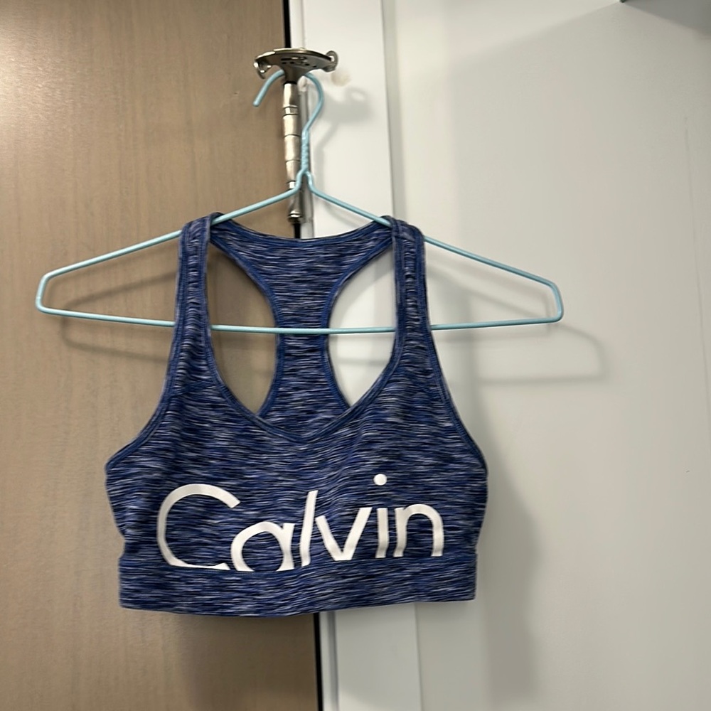Calvin Klein Blue Crop Top Racerback
